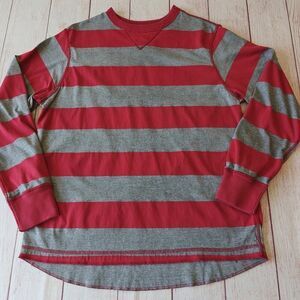 No Boundaries vintage fit organic blend striped crew neck top sz L